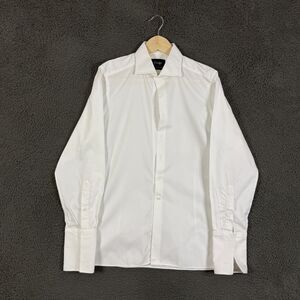 Drakes London Tuxedo Shirt Mens 16 White Spread Collar French Cuff Formal